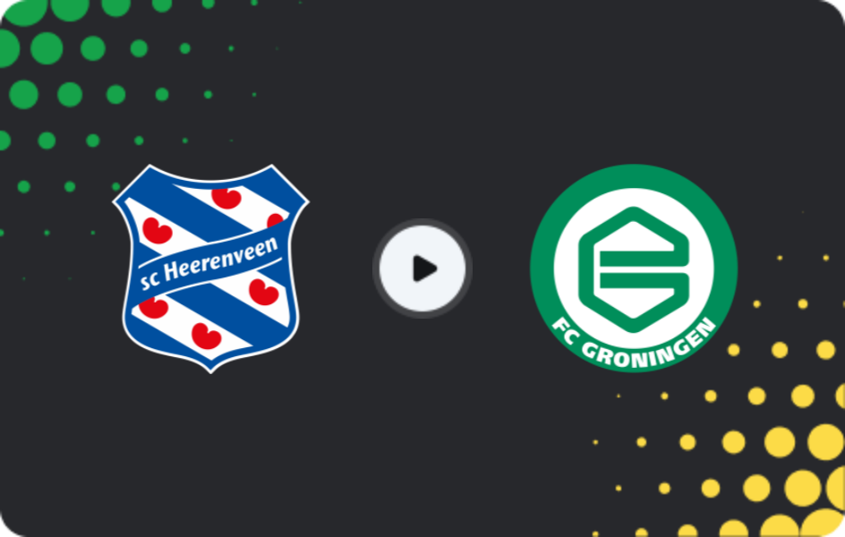 Where to watch Heerenveen — Groningen, Eredivisie, 18.01.2026