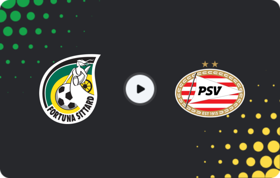 Where to watch Fortuna Sittard — PSV Eindhoven, Eredivisie, 17.01.2026
