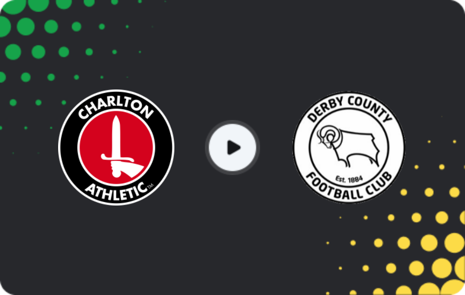 Where to watch Charlton Athletic — Derby County, Championship, 20.01.2026