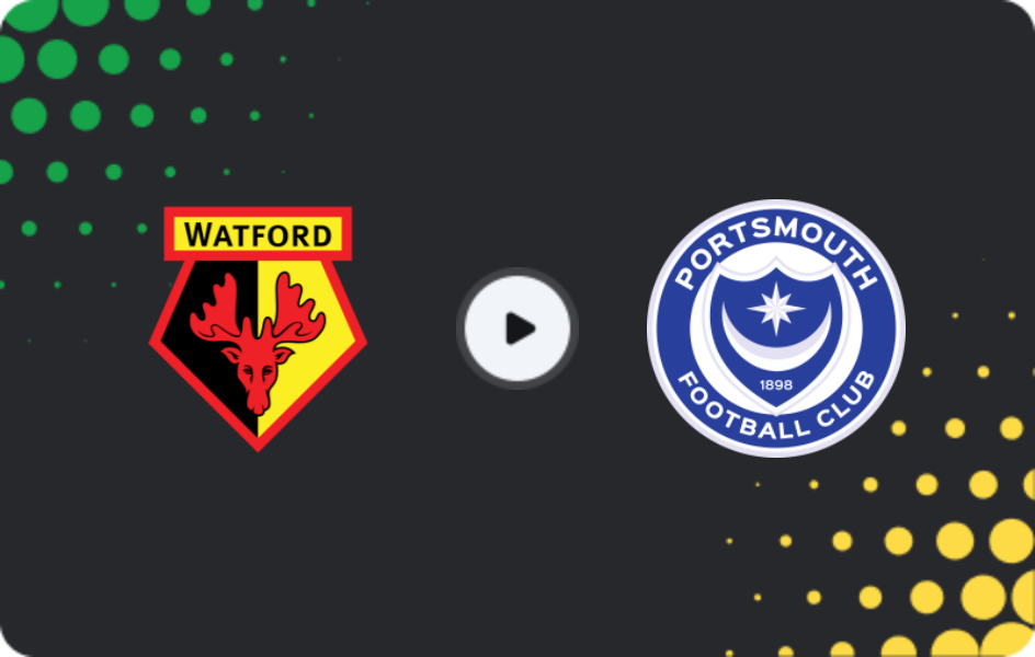 Where to watch Watford — Portsmouth, Championship, 21.01.2026