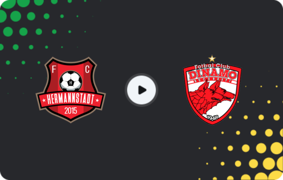 Where to watch Hermannstadt — Dinamo Bucuresti, Liga I, 24.01.2026