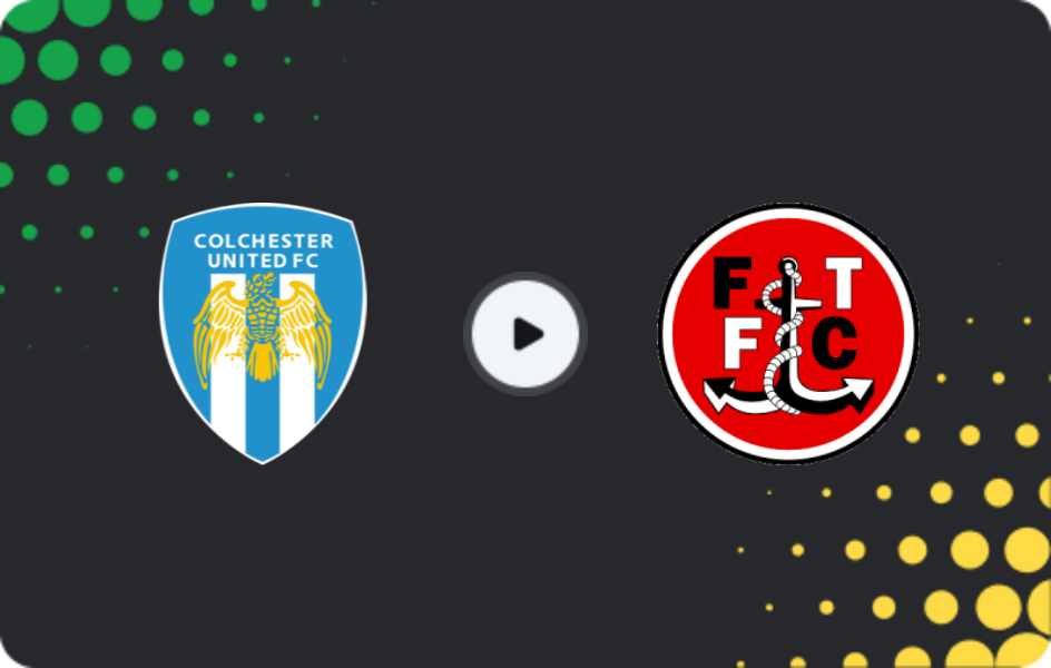 Where to watch Colchester — Fleetwood Town, League Two, 24.01.2026