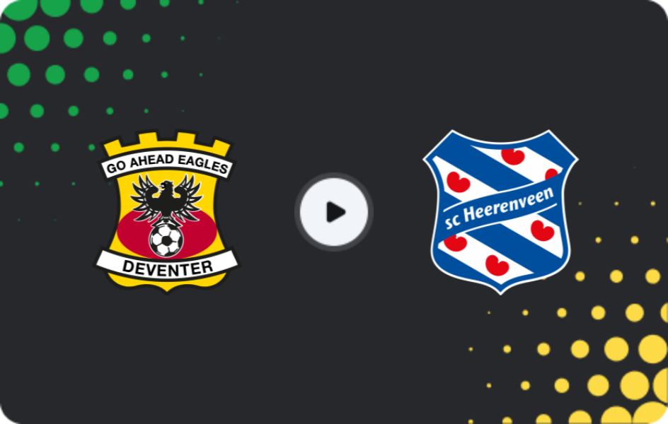 Where to watch Go Ahead Eagles — Heerenveen, Eredivisie, 25.01.2026