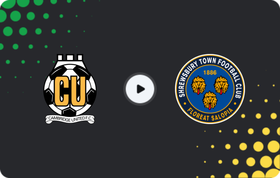 Where to watch Cambridge United — Shrewsbury Town, League Two, 27.01.2026