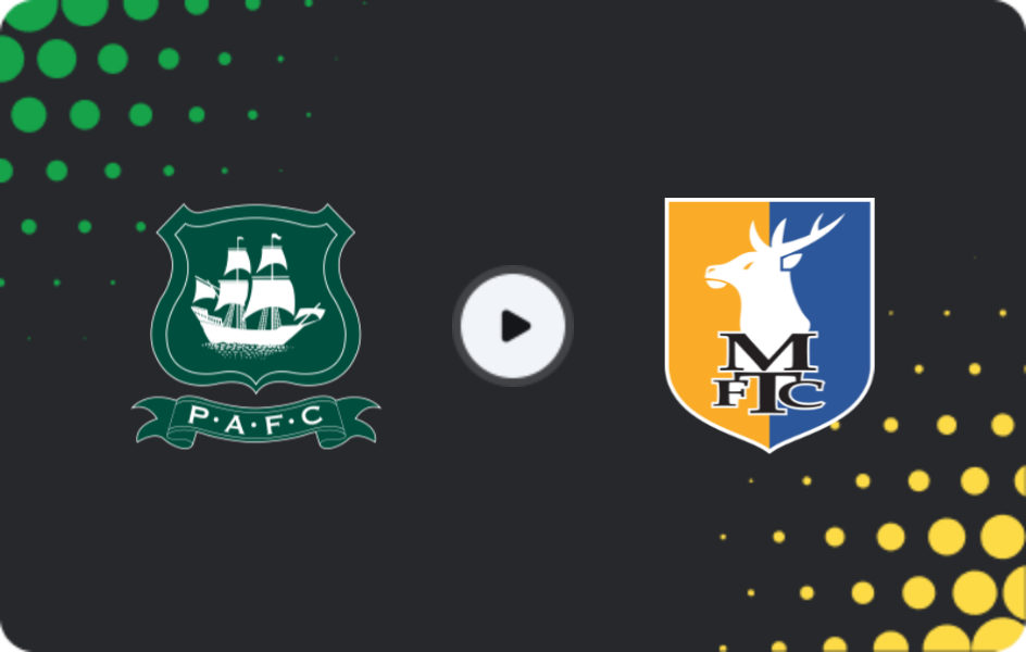 Where to watch Plymouth Argyle — Mansfield Town, League One, 27.01.2026