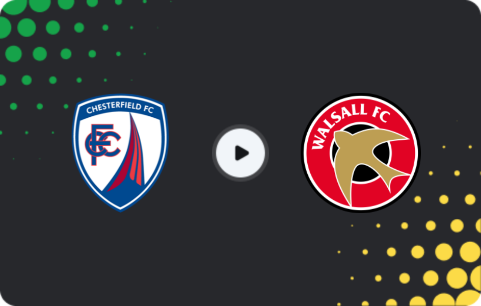 Where to watch Chesterfield — Walsall, League Two, 31.01.2026