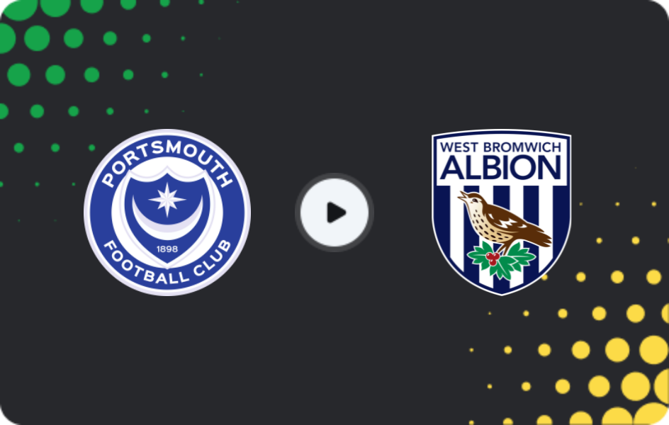 Where to watch Portsmouth — West Bromwich, Championship, 31.01.2026