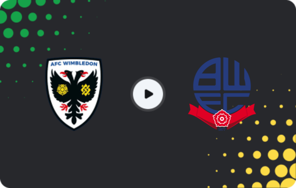 Where to watch AFC Wimbledon — Bolton Wanderers, League One, 31.01.2026
