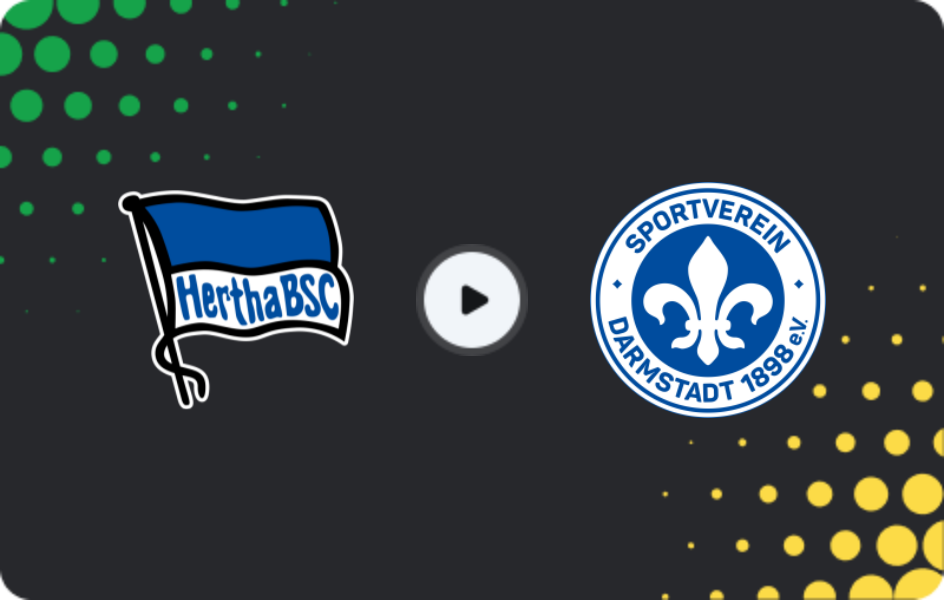 Where to watch Hertha — Darmstadt, 2. Bundesliga, 01.02.2026