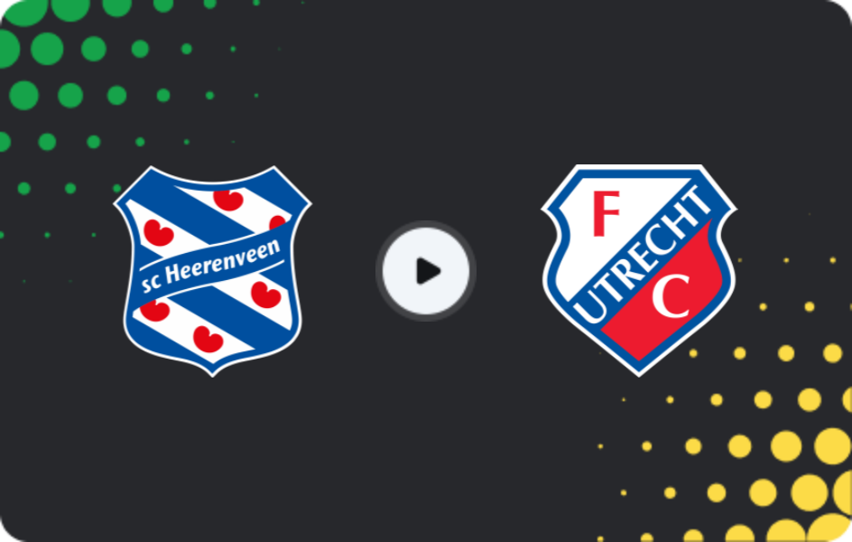 Where to watch Heerenveen — Utrecht, Eredivisie, 01.02.2026