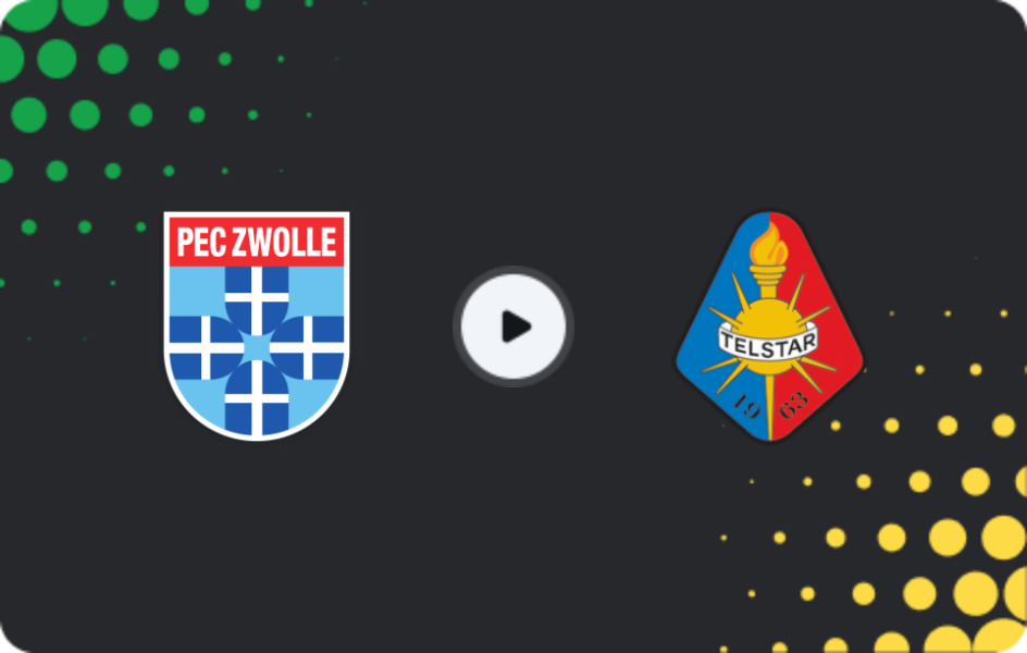 Where to watch Zwolle — Telstar, Eredivisie, 31.01.2026