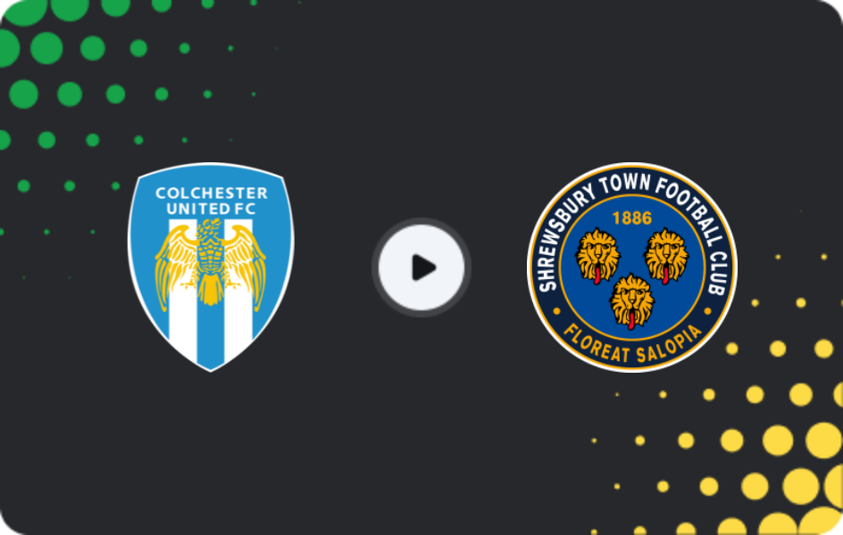 Where to watch Colchester — Shrewsbury Town, League Two, 07.02.2026