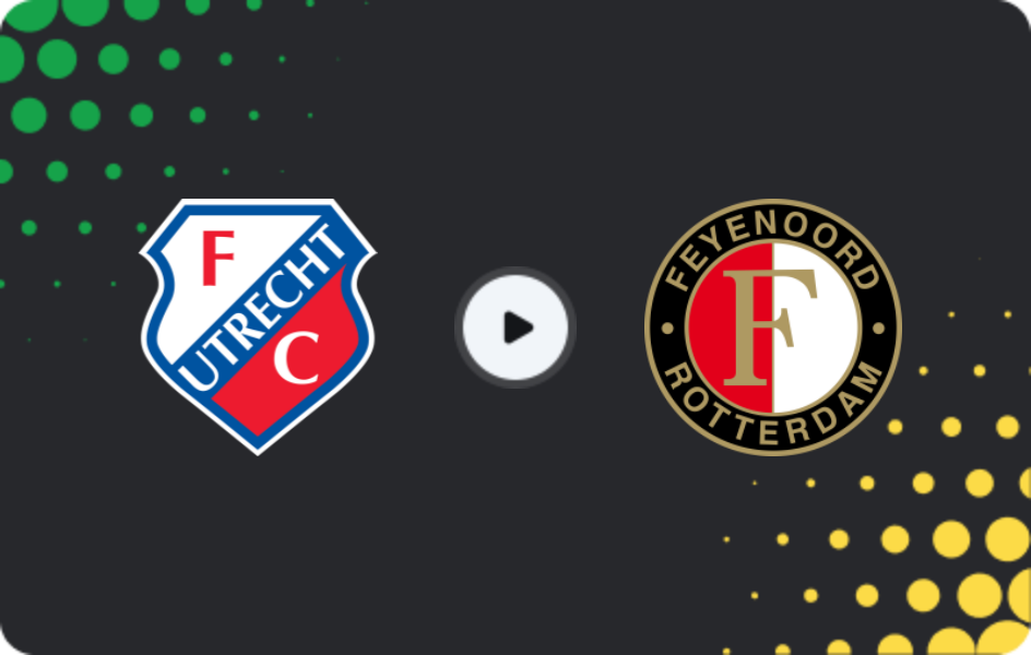 Where to watch Utrecht — Feyenoord, Eredivisie, 08.02.2026