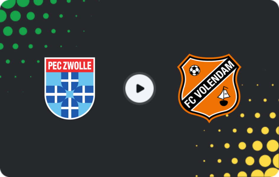 Where to watch Zwolle — Volendam, Eredivisie, 07.02.2026