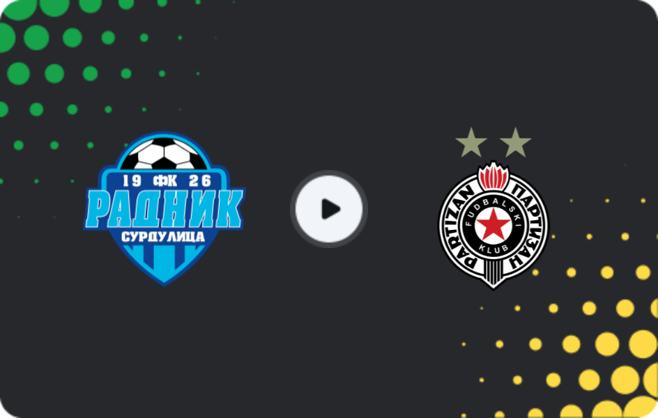 Where to watch Radnik Surdulica — Partizan, Super Liga, 07.02.2026