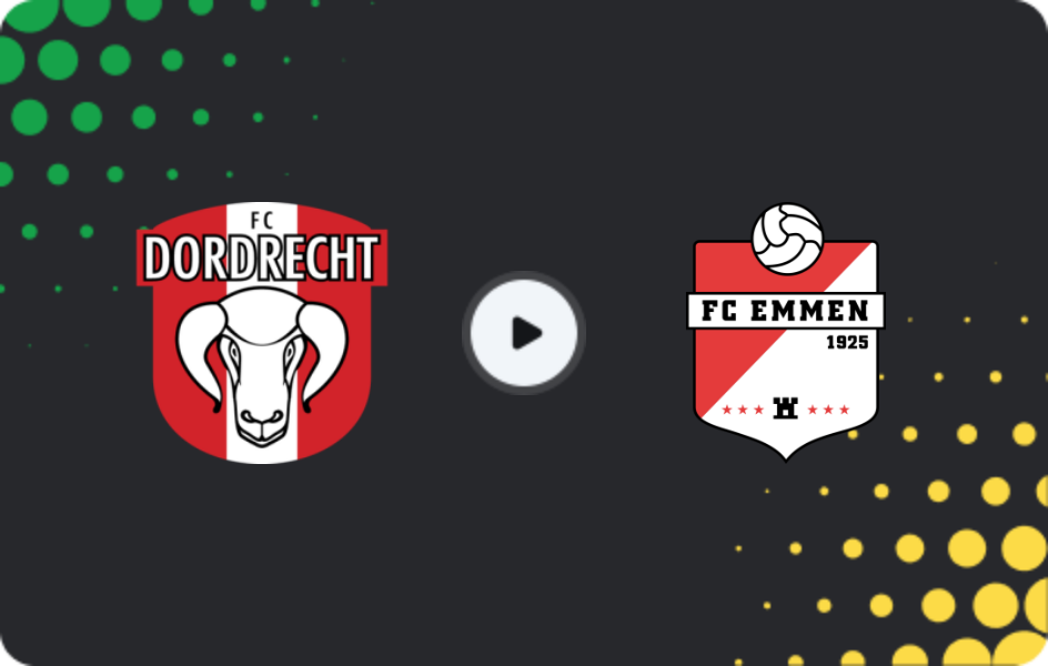 Where to watch Dordrecht — Emmen, Eerste Divisie, 13.02.2026