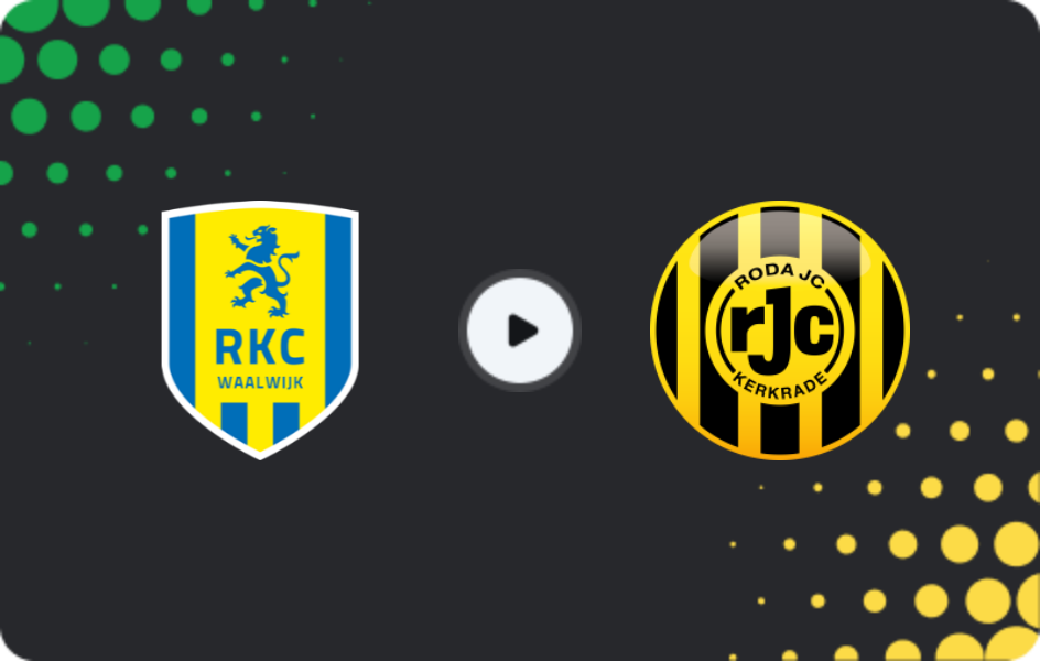 Where to watch Waalwijk — Roda, Eerste Divisie, 13.02.2026