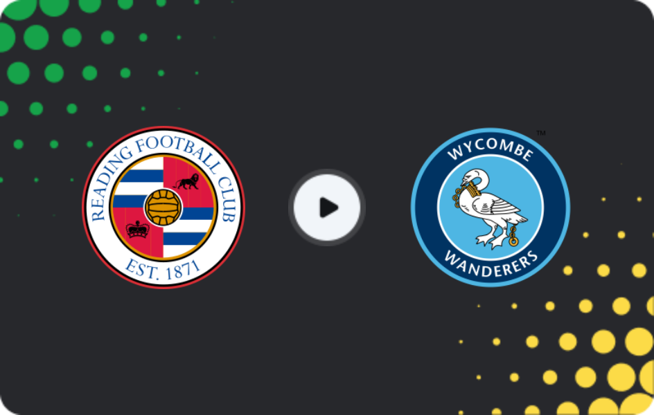 Where to watch Reading — Wycombe, League One, 14.02.2026