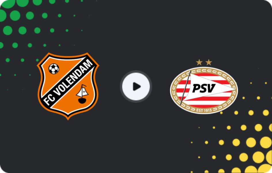 Where to watch Volendam — PSV Eindhoven, Eredivisie, 13.02.2026