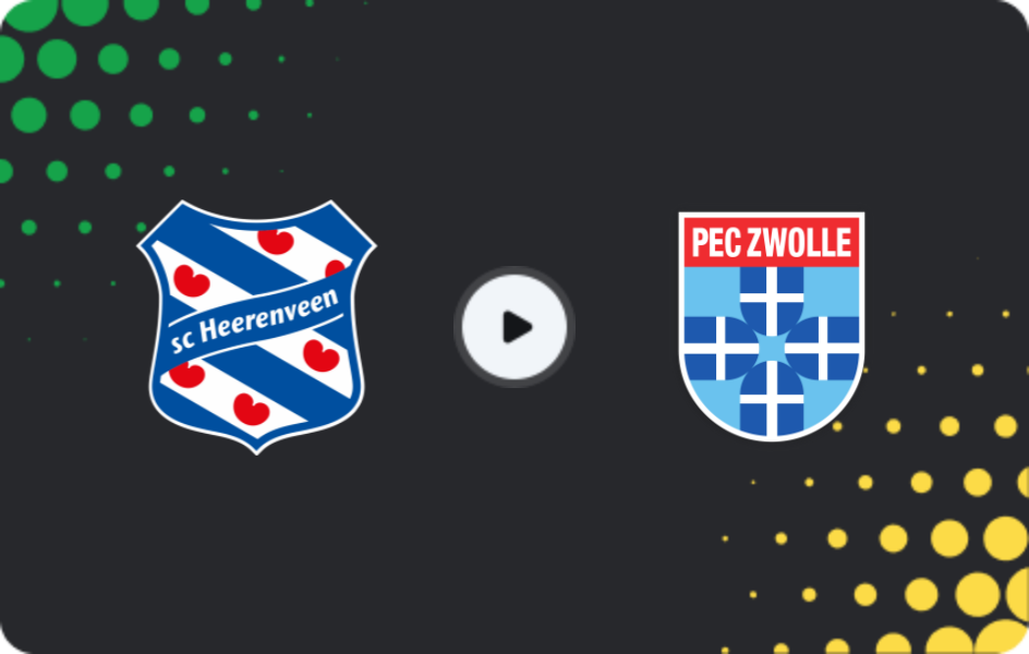 Where to watch Heerenveen — Zwolle, Eredivisie, 15.02.2026