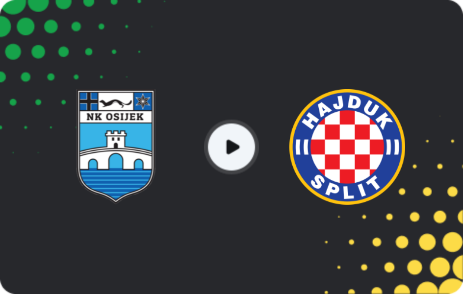 Where to watch Osijek — Hajduk Split, HNL, 14.02.2026
