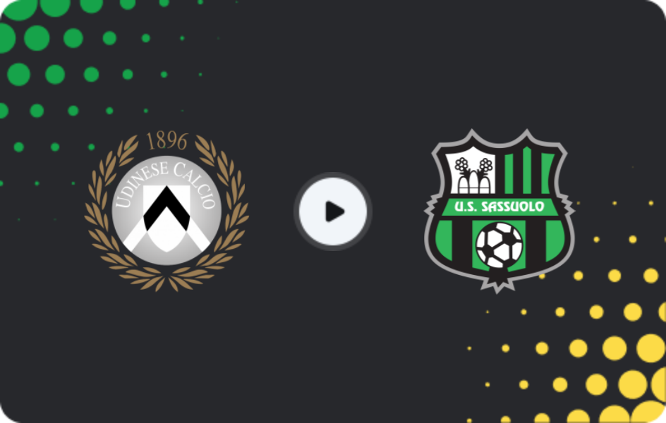 Where to watch Udinese — Sassuolo, Serie A, 15.02.2026