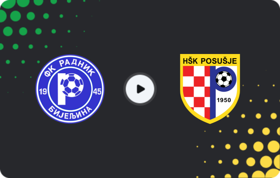 Where to watch Radnik Bijeljina — Posušje, Premijer Liga, 14.02.2026