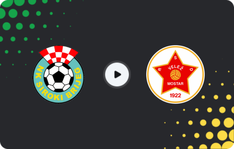 Where to watch Siroki Brijeg — Velež, Premijer Liga, 14.02.2026