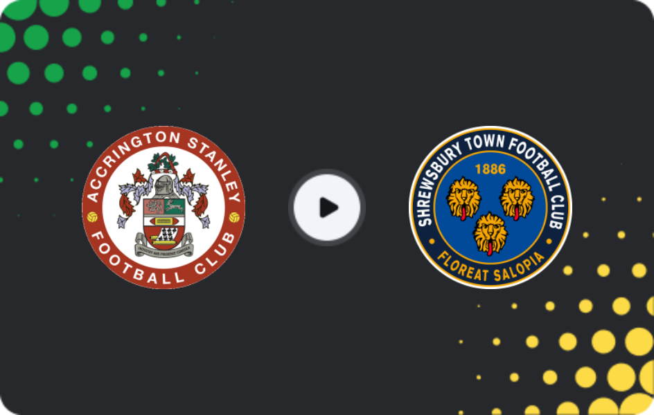 Where to watch Accrington Stanley — Shrewsbury Town, League Two, 21.02.2026