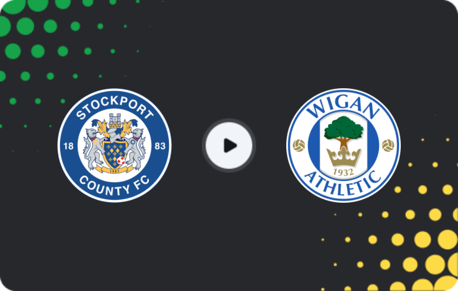 Where to watch Stockport County — Wigan, League One, 21.02.2026