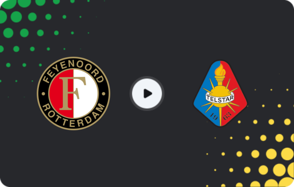 Where to watch Feyenoord — Telstar, Eredivisie, 22.02.2026