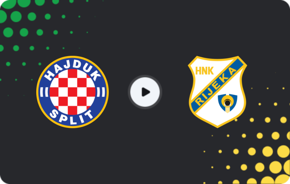 Where to watch Hajduk Split — HNK Rijeka, HNL, 21.02.2026