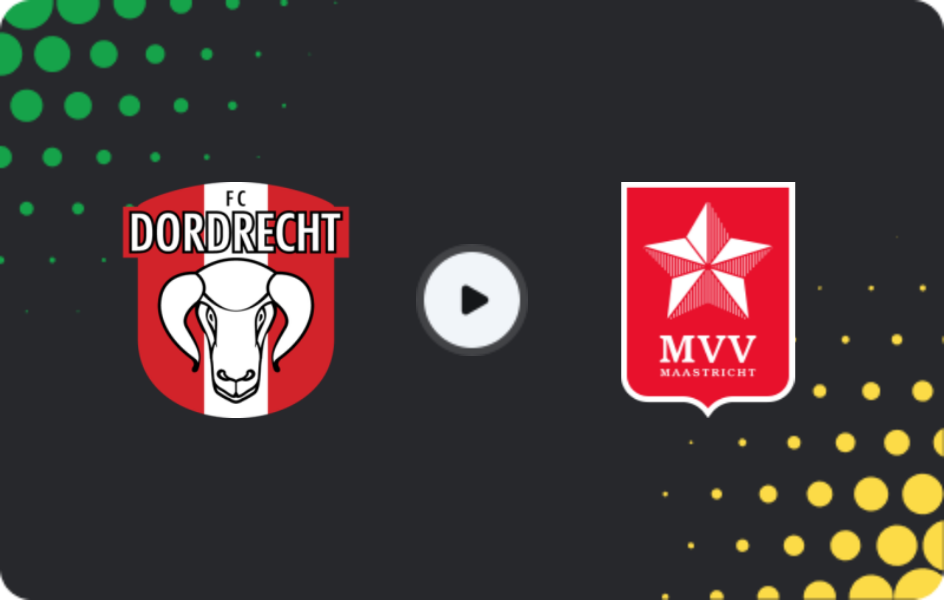 Where to watch Dordrecht — MVV, Eerste Divisie, 06.03.2026