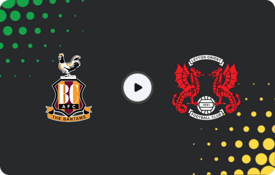 Where to watch Bradford City — Leyton Orient, League One, 07.03.2026