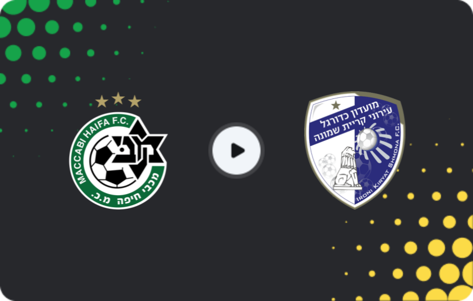 Where to watch Maccabi Haifa — Ironi Kiryat Shmona, Ligat Ha'al, 07.03.2026