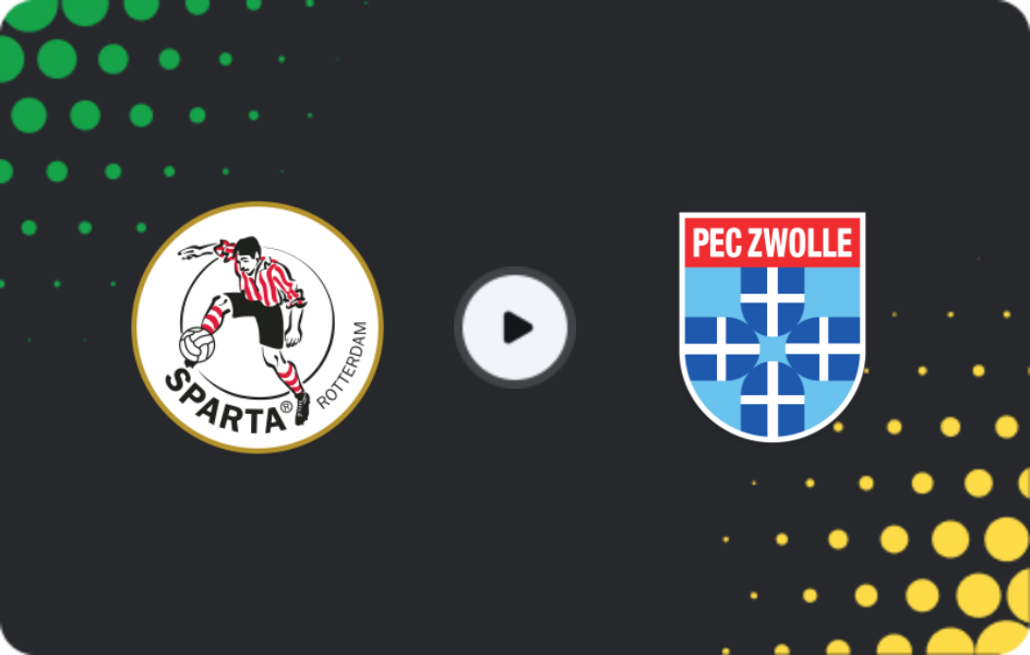 Where to watch Sparta Rotterdam — Zwolle, Eredivisie, 08.03.2026