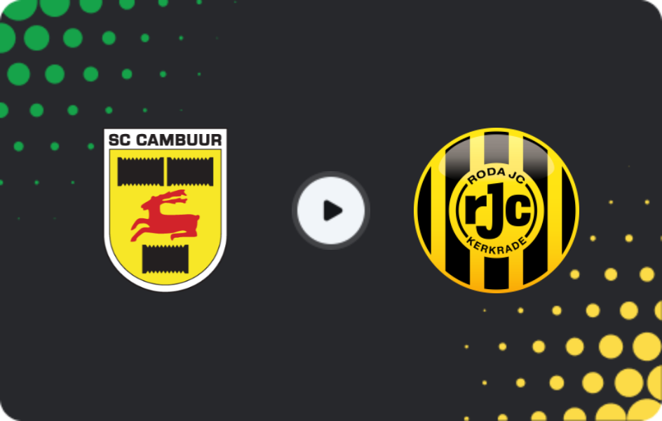 Where to watch Cambuur — Roda, Eerste Divisie, 13.03.2026