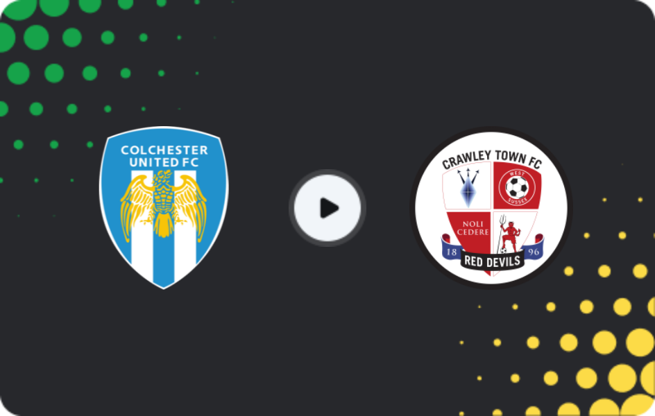 Where to watch Colchester — Crawley Town, League Two, 13.03.2026