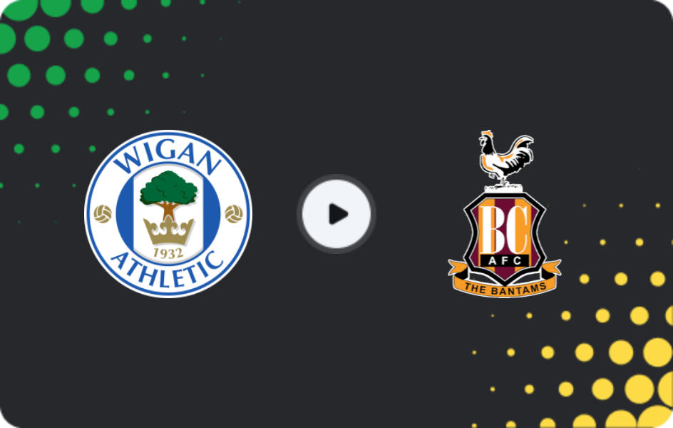Where to watch Wigan — Bradford City, League One, 14.03.2026