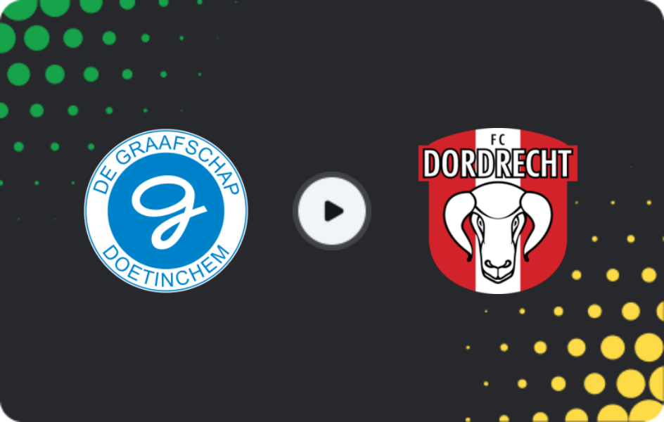 Where to watch De Graafschap — Dordrecht, Eerste Divisie, 14.03.2026