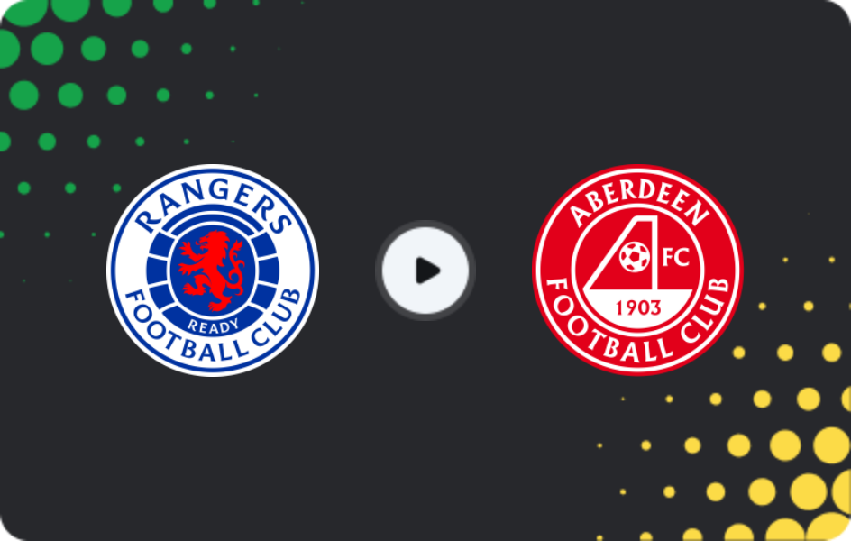Where to watch Rangers — Aberdeen, Premiership, 21.03.2026