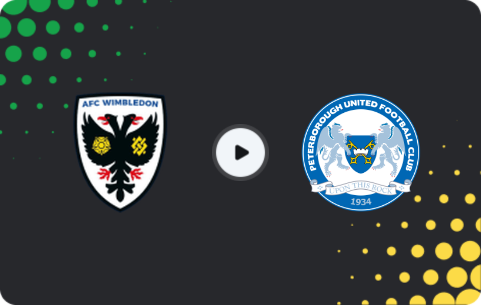 Where to watch AFC Wimbledon — Peterborough, League One, 21.03.2026