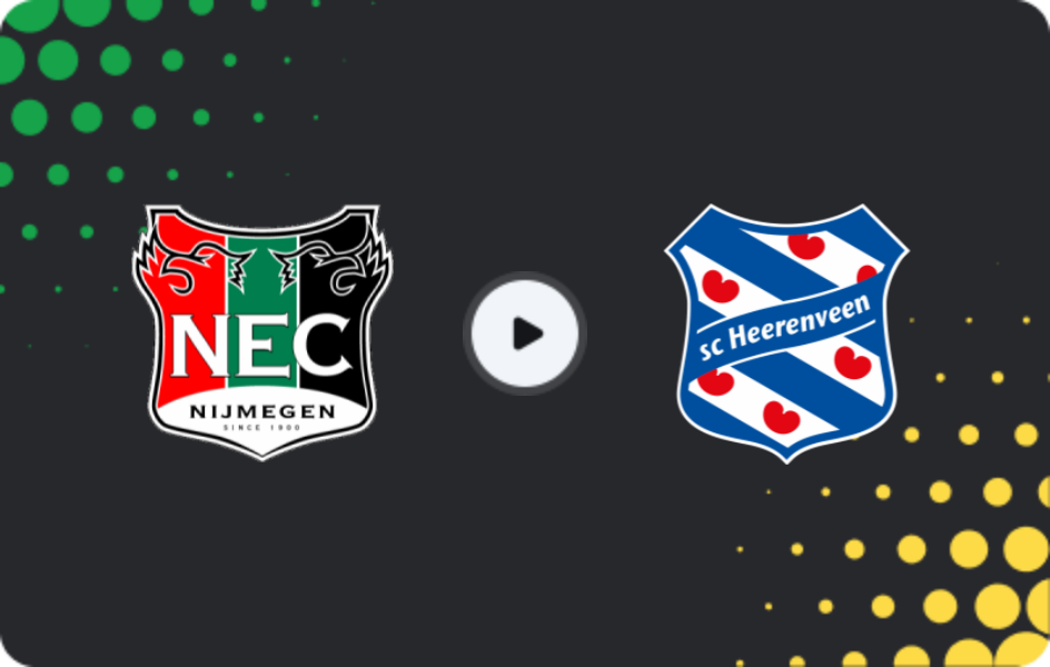 Where to watch NEC Nijmegen — Heerenveen, Eredivisie, 22.03.2026