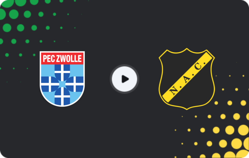Where to watch Zwolle — NAC Breda, Eredivisie, 21.03.2026