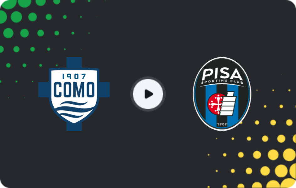 Where to watch Como — Pisa, Serie A, 22.03.2026