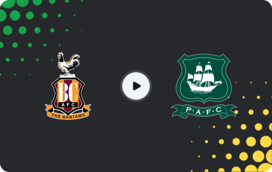Where to watch Bradford City — Plymouth Argyle, League One, 28.03.2026