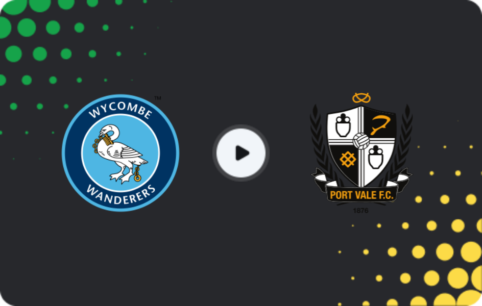 Where to watch Wycombe — Port Vale, League One, 28.03.2026