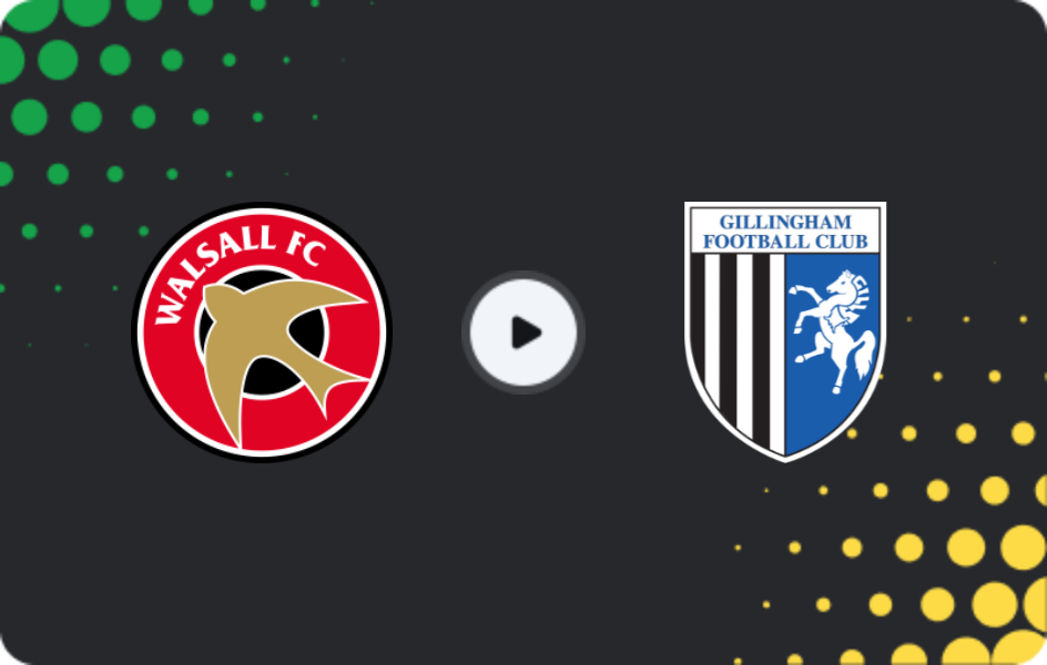 Where to watch Walsall — Gillingham, League Two, 03.04.2026