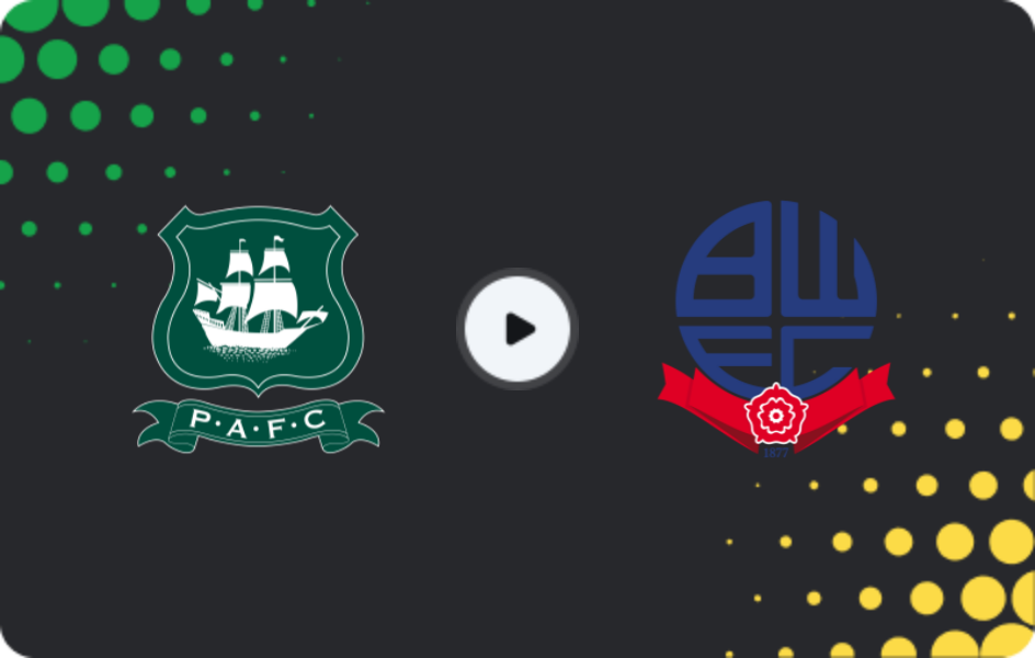 Where to watch Plymouth Argyle — Bolton Wanderers, League One, 03.04.2026