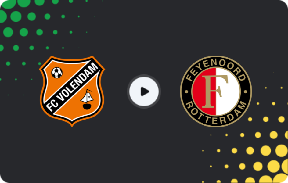 Where to watch Volendam — Feyenoord, Eredivisie, 05.04.2026